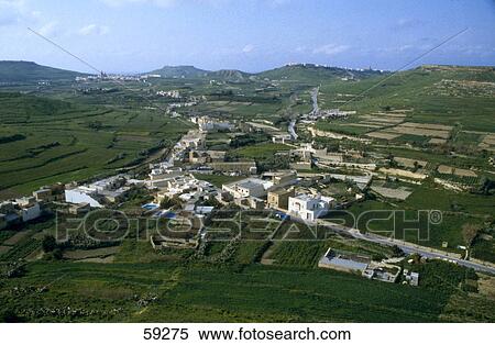 Aerial view of village, Malta, Europe View Large Photo Image Stock Photography - Aerial view of village, Malta, Europe . Fotosearch