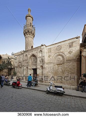Al-Akmar Mosque, Cairo, Egypt View Large Photo Image Stock Photograph - Al-Akmar Mosque, Cairo, Egypt . Fotosearch