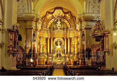 Altar of church, San Pedro Church, Lima, Lima Province, Lima Region, Peru View Large Photo Image Stock Image - Altar of church, San Pedro Church, Lima, Lima Province, Lima Region, Peru . Fotosearch