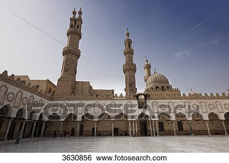 Atrium of the Al-Azhar Mosque, Cairo, Egypt View Large Photo Image Stock Photograph - Atrium of the Al-Azhar Mosque, Cairo, Egypt . Fotosearch