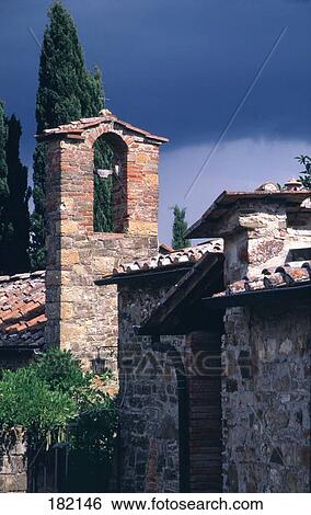 Bell tower of chapel, Chianti Region, Tuscany, Italy View Large Photo Image Stock Photograph - Bell tower of chapel, Chianti Region, Tuscany, Italy . Fotosearch