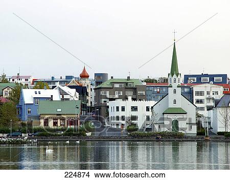 Buildings at waterfront, Reykjavik, Iceland View Large Photo Image Picture - Buildings at waterfront, Reykjavik, Iceland . Fotosearch
