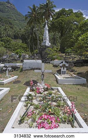 Cemetery, Hapatoni, Tahuata, French Polynesia View Large Photo Image Stock Image - Cemetery, Hapatoni, Tahuata, French Polynesia . Fotosearch