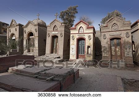 Stock Photo - Cemetery in Coptic Cairo, Egypt . Fotosearch