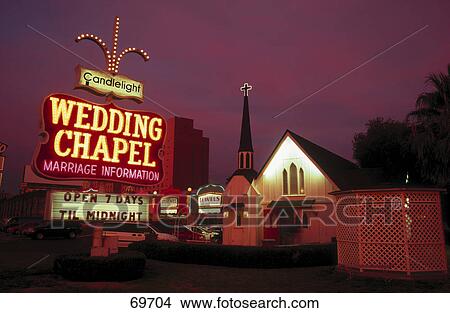 Chapel lit up at night, Wedding Chapel, Las Vegas Boulevard, Las Vegas, Nevada, USA View Large Photo Image Picture - Chapel lit up at night, Wedding Chapel, Las Vegas Boulevard, Las Vegas, Nevada, USA . Fotosearch