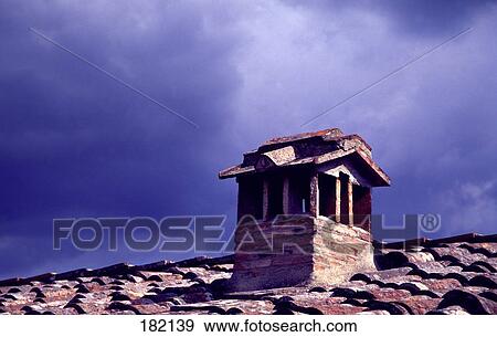 Chimney of house, Tuscany, Italy View Large Photo Image Stock Photo - Chimney of house, Tuscany, Italy . Fotosearch
