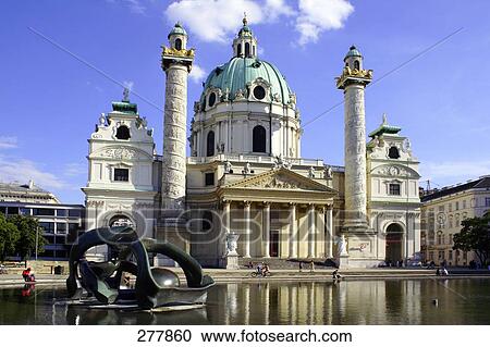 Church at waterfront, St Charles' Church, Vienna, Austria View Large Photo Image Stock Image - Church at waterfront, St Charles' Church, Vienna, Austria . Fotosearch