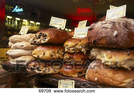 Close-up of assorted breads in bakers shop, Ghent, Belgium View Large Photo Image Stock Photo - Close-up of assorted breads in bakers shop, Ghent, Belgium . Fotosearch