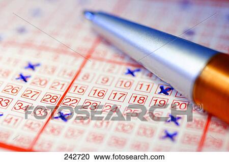 Close-up of ballpoint pen on lottery ticket View Large Photo Image Stock Image - Close-up of ballpoint pen on lottery ticket . Fotosearch