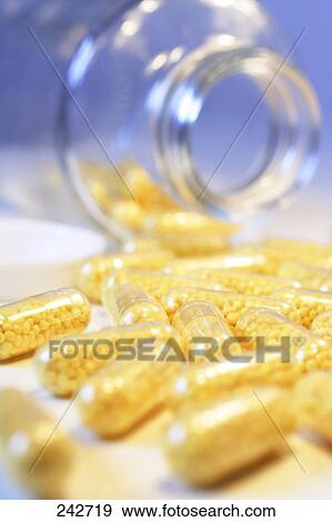 Close-up of capsules View Large Photo Image Stock Photo - Close-up of capsules . Fotosearch