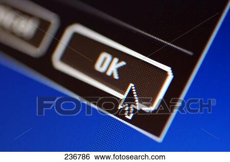 Close-up of cursor on OK command View Large Photo Image Stock Photograph - Close-up of cursor on OK command . Fotosearch