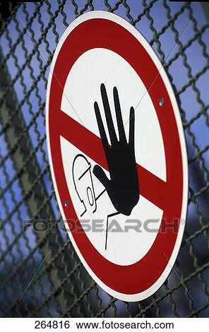Close-up of warning sign View Large Photo Image Stock Photograph - Close-up of warning sign . Fotosearch
