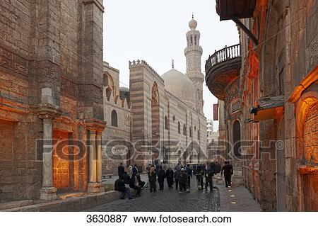 Complex Madrasah Mausoleum and Mosque, Cairo, Egypt View Large Photo Image Stock Photo - Complex Madrasah Mausoleum and Mosque, Cairo, Egypt . Fotosearch