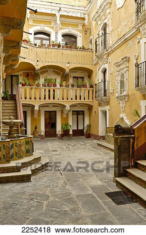 Courtyard of building, Puebla, Mexico View Large Photo Image Stock Photo - Courtyard of building, Puebla, Mexico . Fotosearch