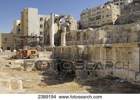 Earth mover at building site, Amman, Jordan View Large Photo Image Picture - Earth mover at building site, Amman, Jordan . Fotosearch