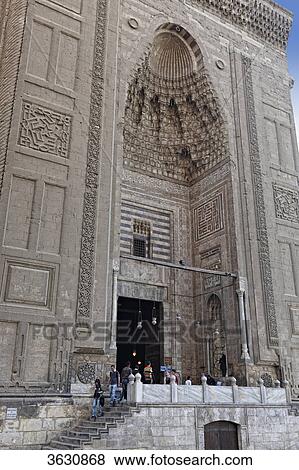 Entrance to the Sultan Hassan Mosque, Cairo, Egypt View Large Photo Image Stock Photo - Entrance to the Sultan Hassan Mosque, Cairo, Egypt . Fotosearch