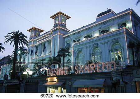 Stock Image - Facade of casino, Casino Sanremo, Liguria, Italy . Fotosearch