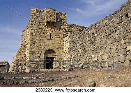 Facade of castle, Qasr Azraq, Jordan View Large Photo Image Stock Image - Facade of castle, Qasr Azraq, Jordan . Fotosearch