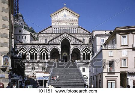 Facade of cathedral, The Amalfi Duomo, Amalfi, Campania, Italy View Large Photo Image Stock Image - Facade of cathedral, The Amalfi Duomo, Amalfi, Campania, Italy . Fotosearch