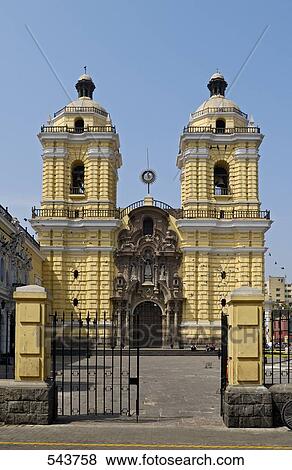 Facade of church in city, San Francisco Church And Convent, Lima, Lima Province, Lima Region, Peru View Large Photo Image Stock Photo - Facade of church in city, San Francisco Church And Convent, Lima, Lima Province, Lima Region, Peru . Fotosearch