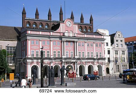 Facade of town hall, Mecklenburg-Western Pomerania, Germany View Large Photo Image Picture - Facade of town hall, Mecklenburg-Western Pomerania, Germany . Fotosearch