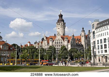 Stock Photo - Government building in city, Leipzig, Saxony, Germany . Fotosearch