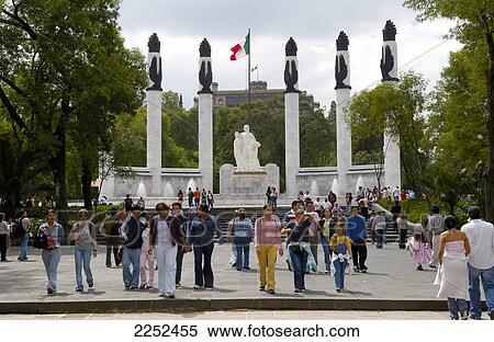 Group of tourists at memorial, Chapultepec Park, Mexico City, Mexico View Large Photo Image Stock Photography - Group of tourists at memorial, Chapultepec Park, Mexico City, Mexico . Fotosearch