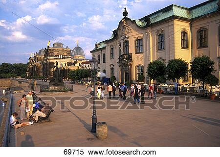 Group of tourists in front of building, Bruehl terrace, Dresden, Germany View Large Photo Image Stock Photography - Group of tourists in front of building, Bruehl terrace, Dresden, Germany . Fotosearch