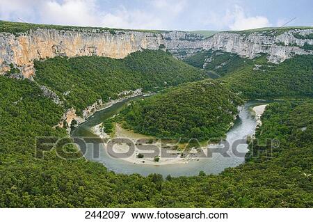High angle view of canyon, Gorges Of Ardeche, Provence-Alpes-Cote d'Azur, France View Large Photo Image Stock Photo - High angle view of canyon, Gorges Of Ardeche, Provence-Alpes-Cote d'Azur, France . Fotosearch