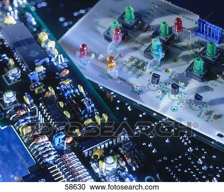 High angle view of circuit board View Large Photo Image Stock Image - High angle view of circuit board . Fotosearch