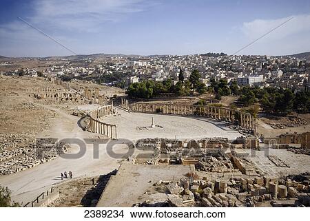 High angle view of cityscape, Jarash, Jordan View Large Photo Image Picture - High angle view of cityscape, Jarash, Jordan . Fotosearch