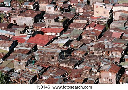 High angle view of huts, Manila, Philippines View Large Photo Image Stock Photograph - High angle view of huts, Manila, Philippines . Fotosearch