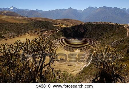 High angle view of old ruins of terraced fields, Inca Ruins, Moray, Cusco Region, Peru View Large Photo Image Stock Image - High angle view of old ruins of terraced fields, Inca Ruins, Moray, Cusco Region, Peru . Fotosearch