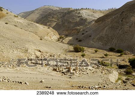 High angle view of old ruins of columns, Pella, Jordan View Large Photo Image Stock Photo - High angle view of old ruins of columns, Pella, Jordan . Fotosearch