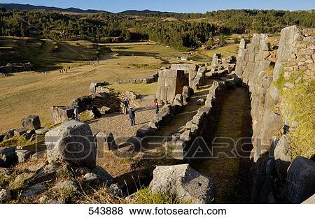 High angle view of old ruins of fortress, Sacsayhuaman, Cuzco, Cusco Region, Peru View Large Photo Image Stock Photo - High angle view of old ruins of fortress, Sacsayhuaman, Cuzco, Cusco Region, Peru . Fotosearch