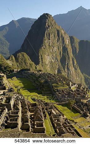 High angle view of old ruins on mountain, Inca Ruins, Machu Picchu, Cusco Region, Peru View Large Photo Image Picture - High angle view of old ruins on mountain, Inca Ruins, Machu Picchu, Cusco Region, Peru . Fotosearch