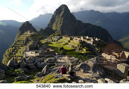 High angle view of old ruins on mountain, Inca Ruins, Machu Picchu, Cusco Region, Peru View Large Photo Image Stock Image - High angle view of old ruins on mountain, Inca Ruins, Machu Picchu, Cusco Region, Peru . Fotosearch