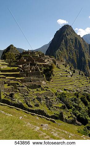 High angle view of old ruins on mountain, Inca Ruins, Machu Picchu, Cusco Region, Peru View Large Photo Image Stock Photograph - High angle view of old ruins on mountain, Inca Ruins, Machu Picchu, Cusco Region, Peru . Fotosearch