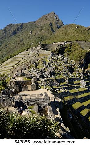 High angle view of old ruins on mountain, Inca Ruins, Machu Picchu, Cusco Region, Peru View Large Photo Image Stock Photography - High angle view of old ruins on mountain, Inca Ruins, Machu Picchu, Cusco Region, Peru . Fotosearch