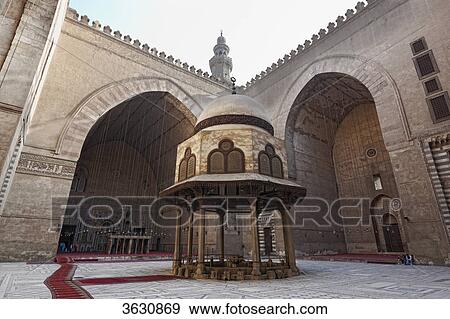 Stock Photo - Inner courtyard of the Sultan Hassan Mosque, Cairo, Egypt . Fotosearch