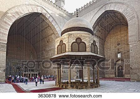 Inner courtyard of the Sultan Hassan Mosque, Cairo, Egypt View Large Photo Image Stock Photo - Inner courtyard of the Sultan Hassan Mosque, Cairo, Egypt . Fotosearch
