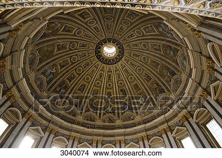 Inside view of the dome of St. Peters Basilica, Rome, Vatican City, view from below View Large Photo Image Picture - Inside view of the dome of St. Peters Basilica, Rome, Vatican City, view from below . Fotosearch