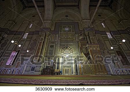 Interior shot of the Al-Rifai Mosque, Cairo, Egypt View Large Photo Image Stock Photo - Interior shot of the Al-Rifai Mosque, Cairo, Egypt . Fotosearch