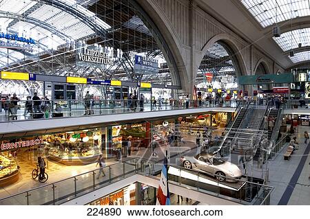 Interiors of shopping mall, Leipzig, Saxony, Germany View Large Photo Image Stock Image - Interiors of shopping mall, Leipzig, Saxony, Germany . Fotosearch