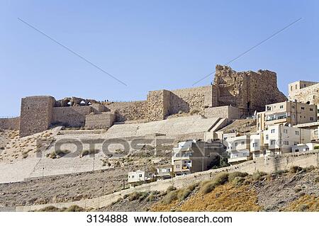 Kerak Castle, Kerak, Jordan View Large Photo Image Stock Photo - Kerak Castle, Kerak, Jordan . Fotosearch