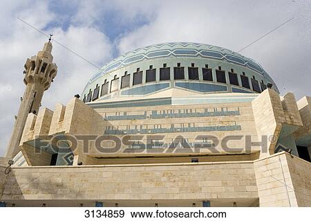 Stock Photo - King Abdallah Mosque, Amman, Jordan . Fotosearch