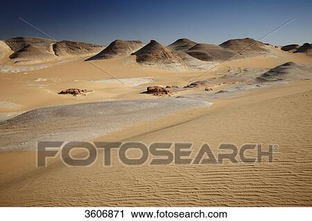 Stock Image - Libyan Desert, near Oasis Dachla, Egypt, Africa . Fotosearch