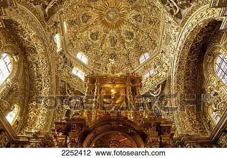 Low angle view of altar inside cathedral, Capilla del Rosario, Santo Domingo Church, Puebla, Mexico View Large Photo Image Stock Image - Low angle view of altar inside cathedral, Capilla del Rosario, Santo Domingo Church, Puebla, Mexico . Fotosearch