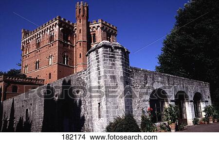 Low angle view of castle, Castello Di Brolio, Tuscany, Italy View Large Photo Image Picture - Low angle view of castle, Castello Di Brolio, Tuscany, Italy . Fotosearch
