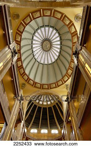 Low angle view of decorated ceiling of building View Large Photo Image Stock Image - Low angle view of decorated ceiling of building . Fotosearch